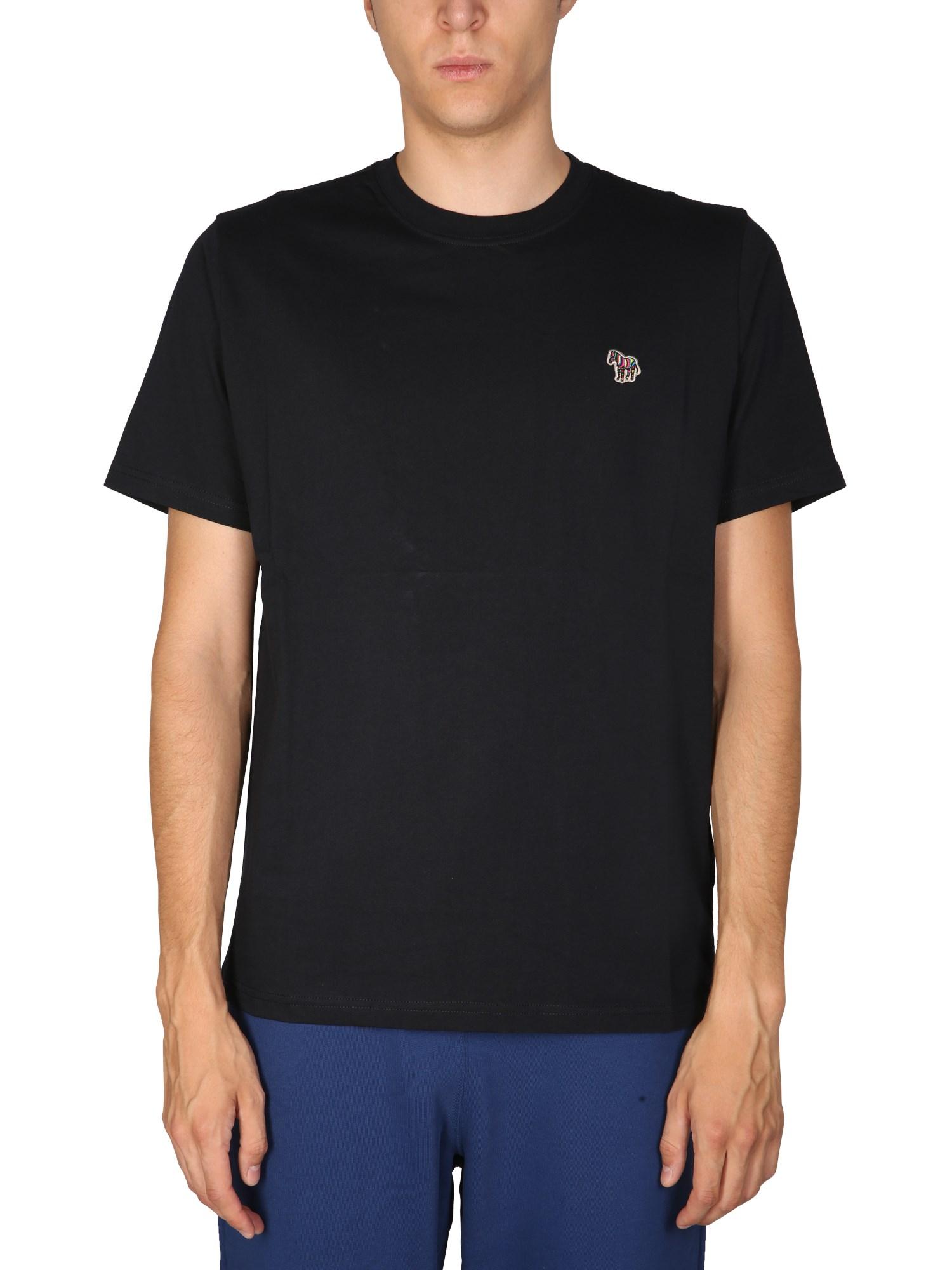 PS by Paul Smith Cotton Jersey "zebra" T-shirt in Black for Men | Lyst