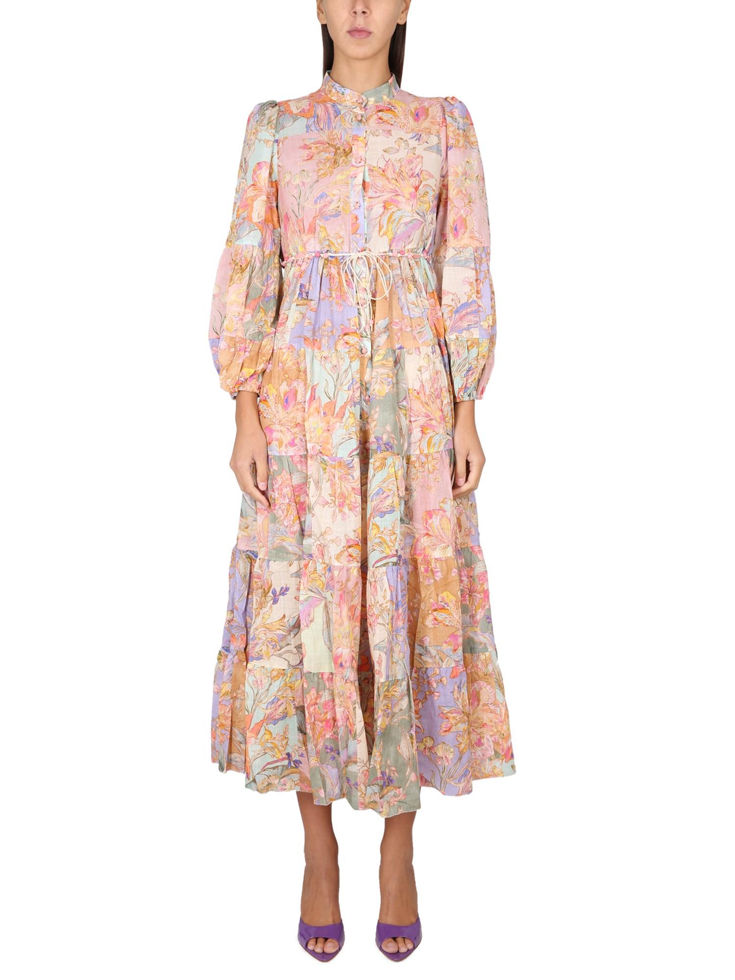 Zimmermann Cira Dress With Flower Pattern in Pink | Lyst