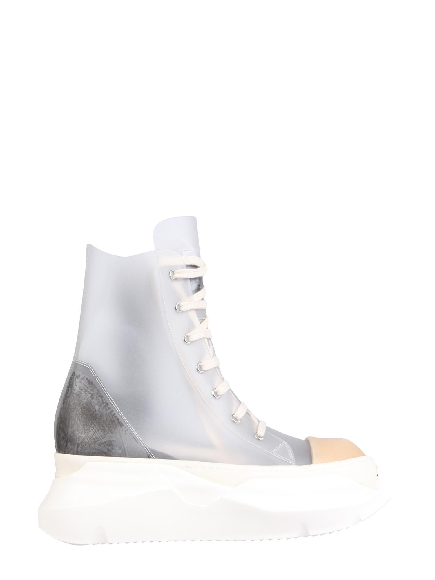 Rick Owens DRKSHDW Tall Transparent Pvc Abstract Sneakers in White for Men  | Lyst