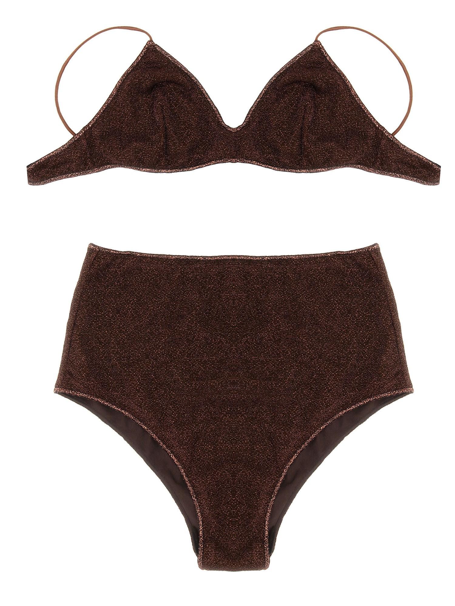 Oséree Lurex Lumière Two-piece Bikini in Brown | Lyst