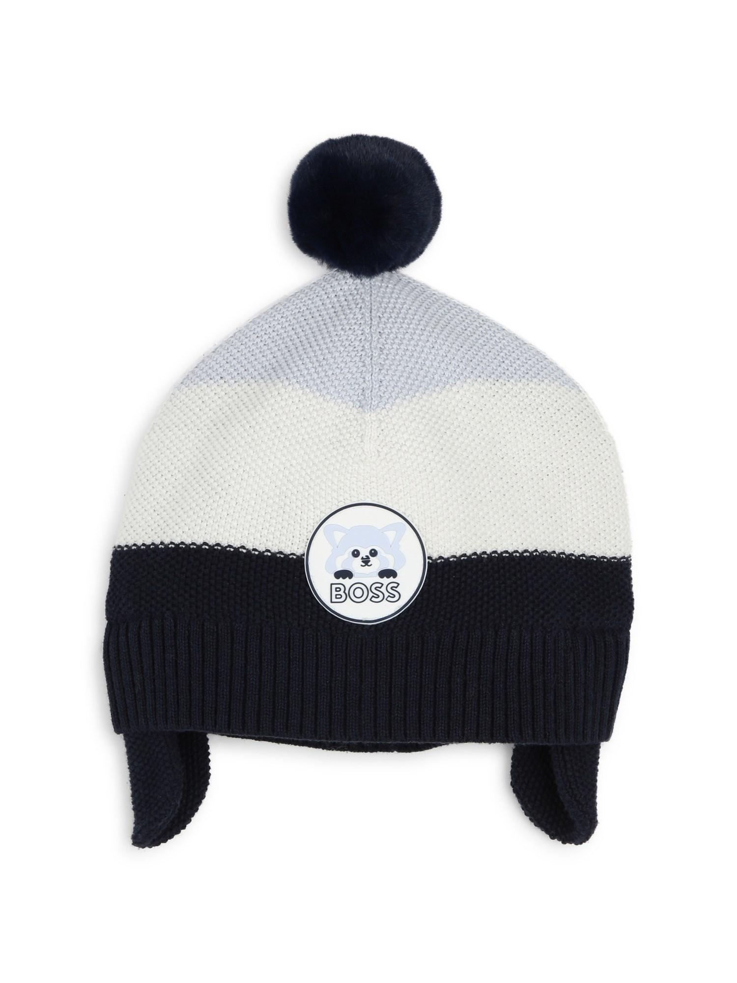BOSS - Cappellino Beige Effetto Sherpa Con Logo Dorato Su