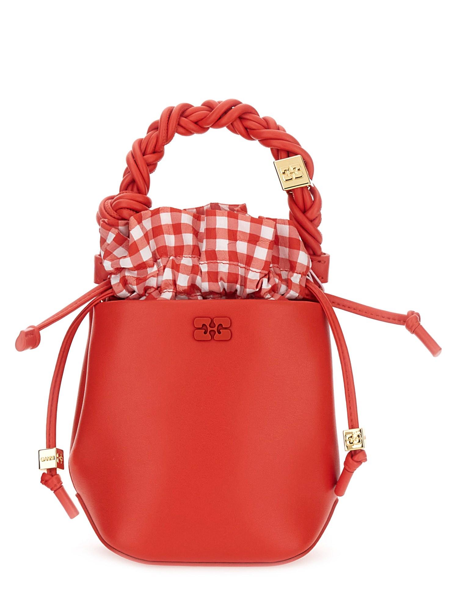トートバッグ Ganni Bou Bucket Mini Purse - Ganni - Leather - Red Ganni Mini Bucket Bou Bag in Red | Lyst