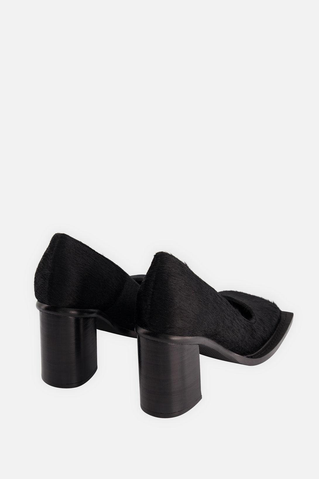 Ninamounah Cow Black Howl Pumps | Lyst