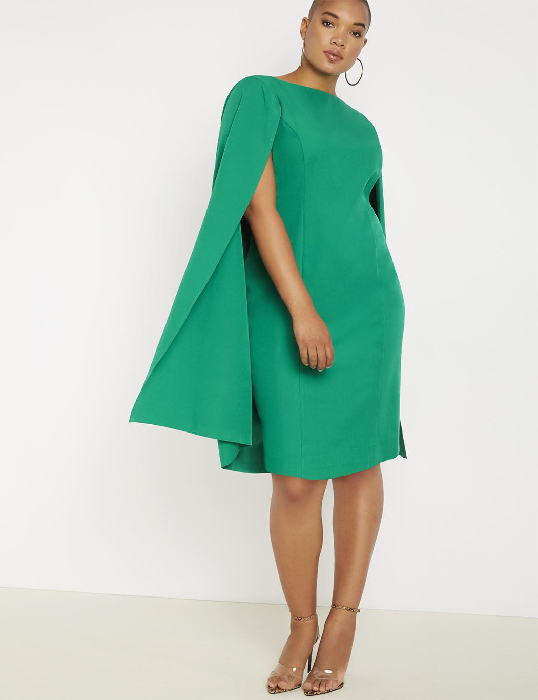 green cape dress