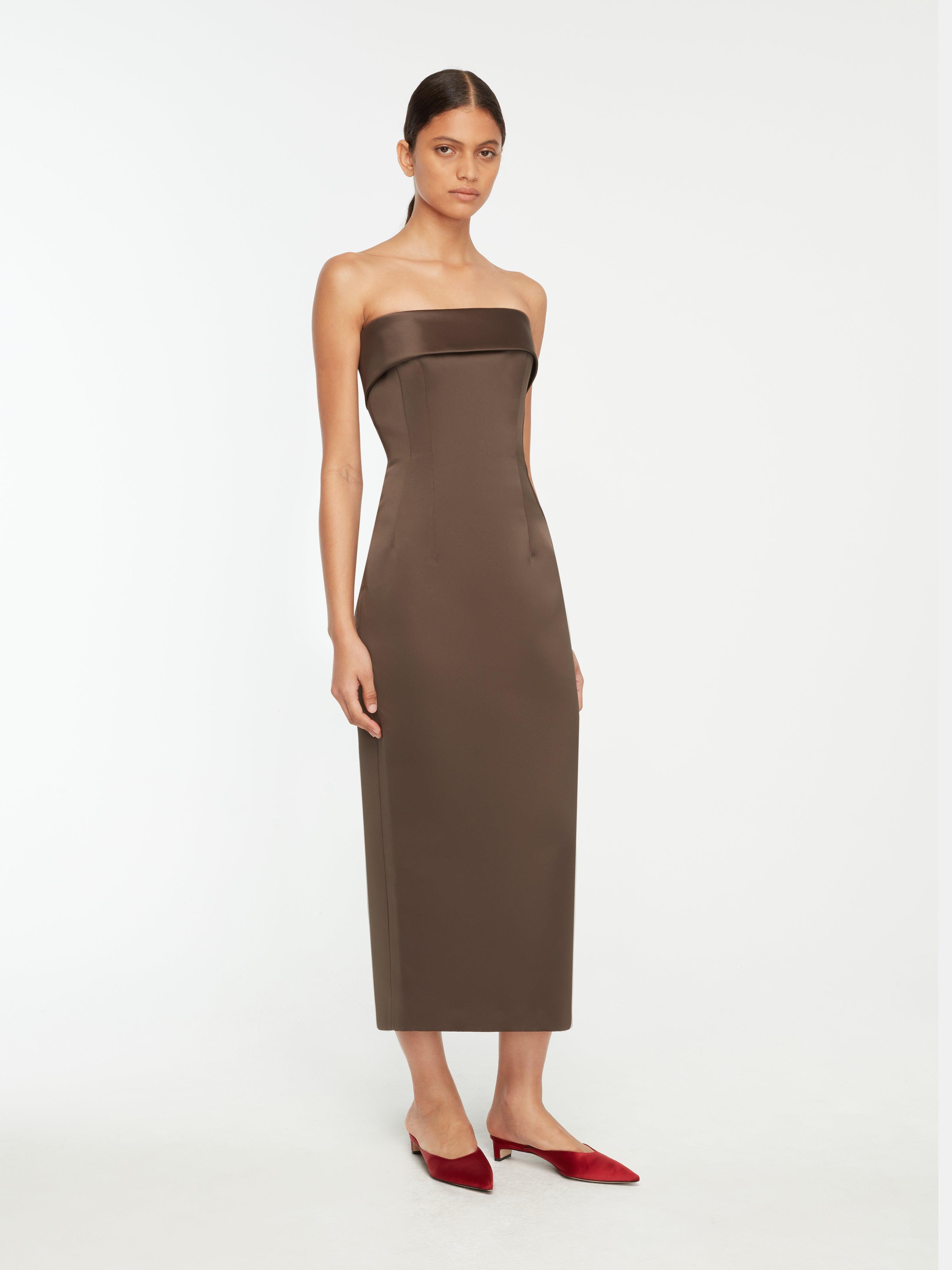 emilia wickstead brown dress Tokyo Dress