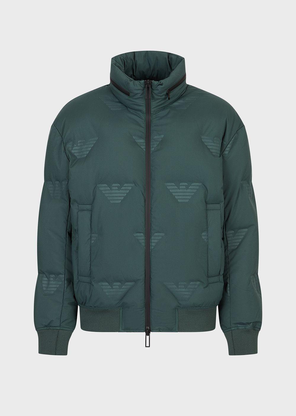 Emporio Armani Water-repellent Full-zip Puffer Jacket With All-over ...