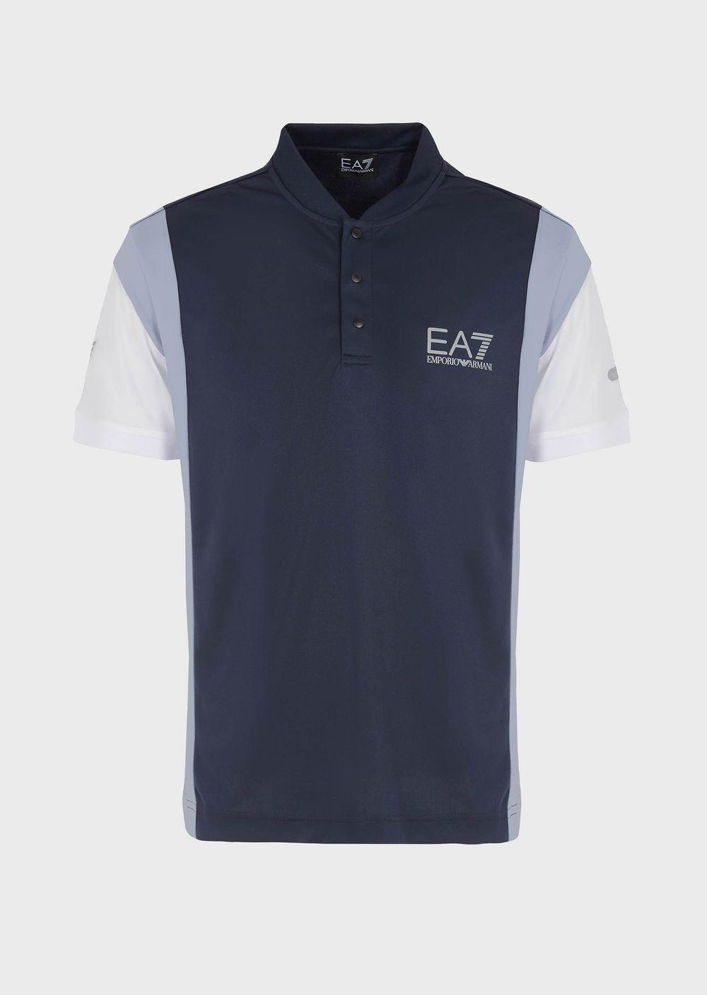 EA7 Tennis Pro Polo Shirt In Ventus7 Technical Fabric in Blue for Men ...