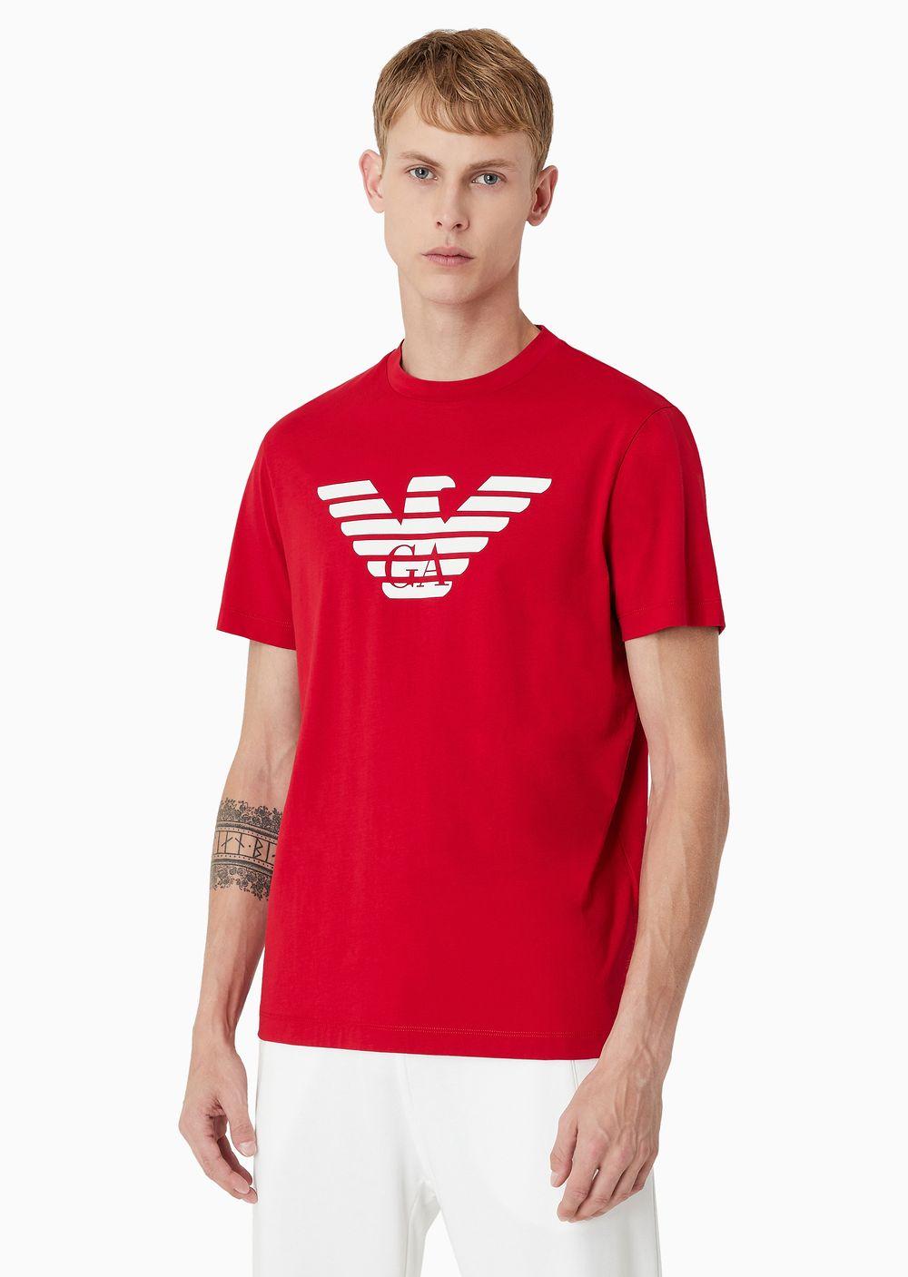 Emporio armani red t cheap shirt