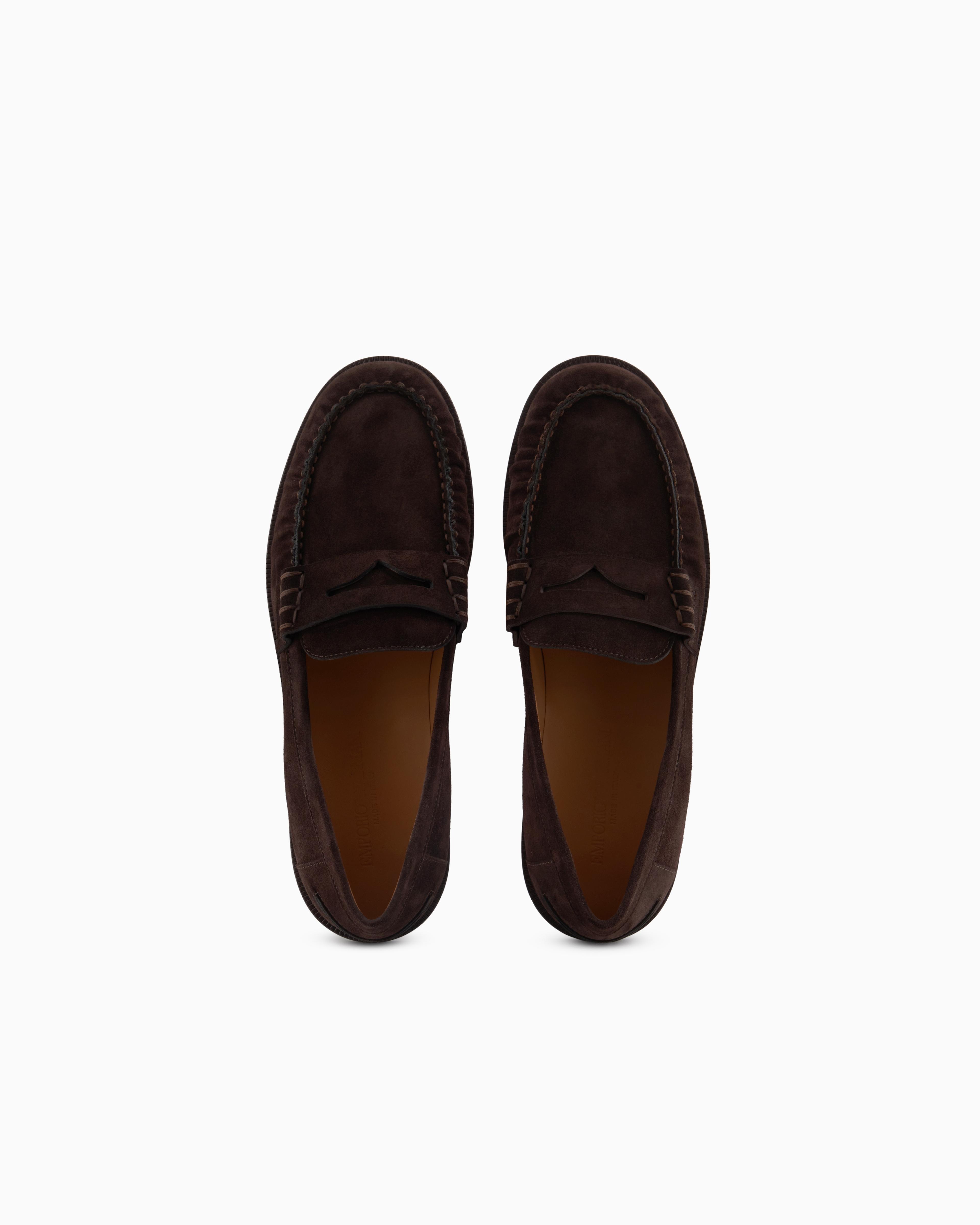 Emporio Armani Tortoiseshell Brown Gloss Slip-On Loafers Emporio Armani Leather Loafers in Brown for Men | Lyst main image 3