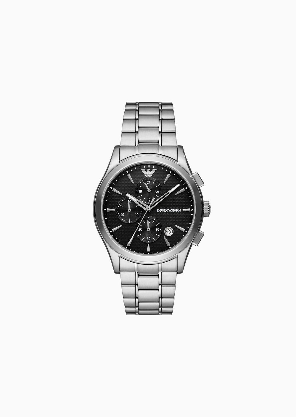 Emporio Armani Chronograph Stainless Steel Watch in White for Men Lyst