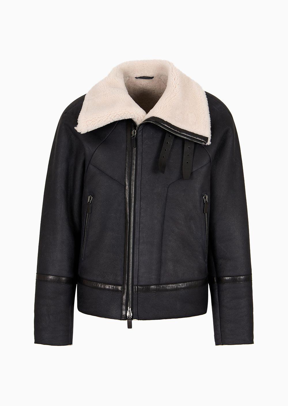 Emporio Armani Merino Lamb Shearling Biker Jacket-style Sheepskin