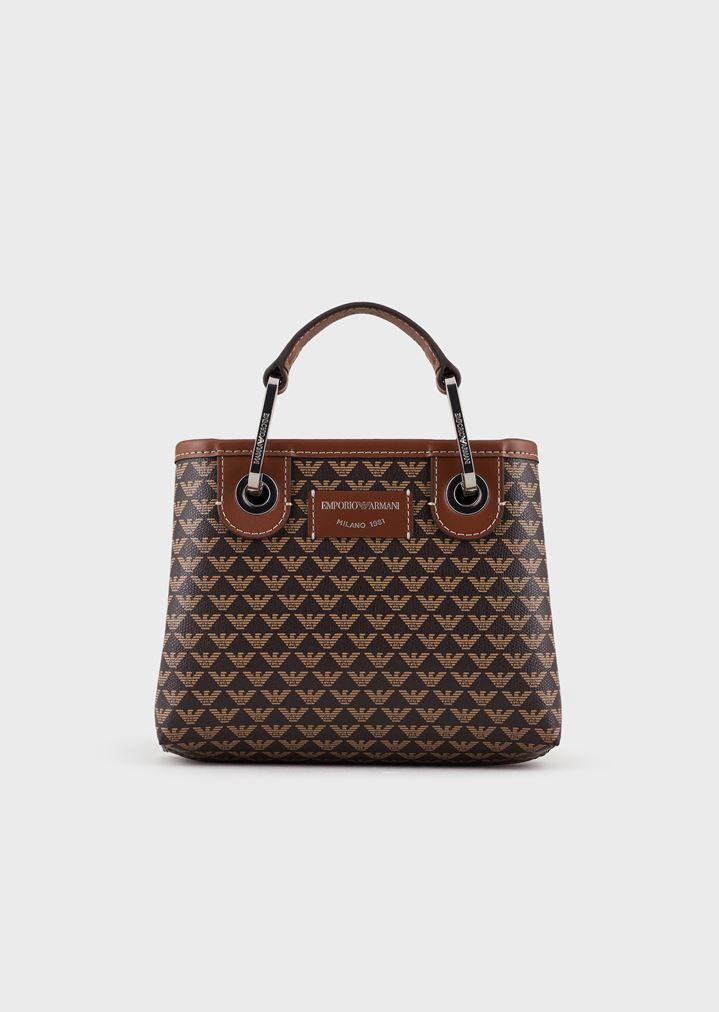 Emporio Armani Mini Myea Bag With All over Logo in Brown Lyst UK