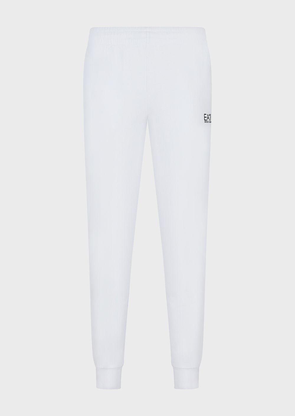 Emporio Armani Core Identity Cotton Joggers in White for Men | Lyst