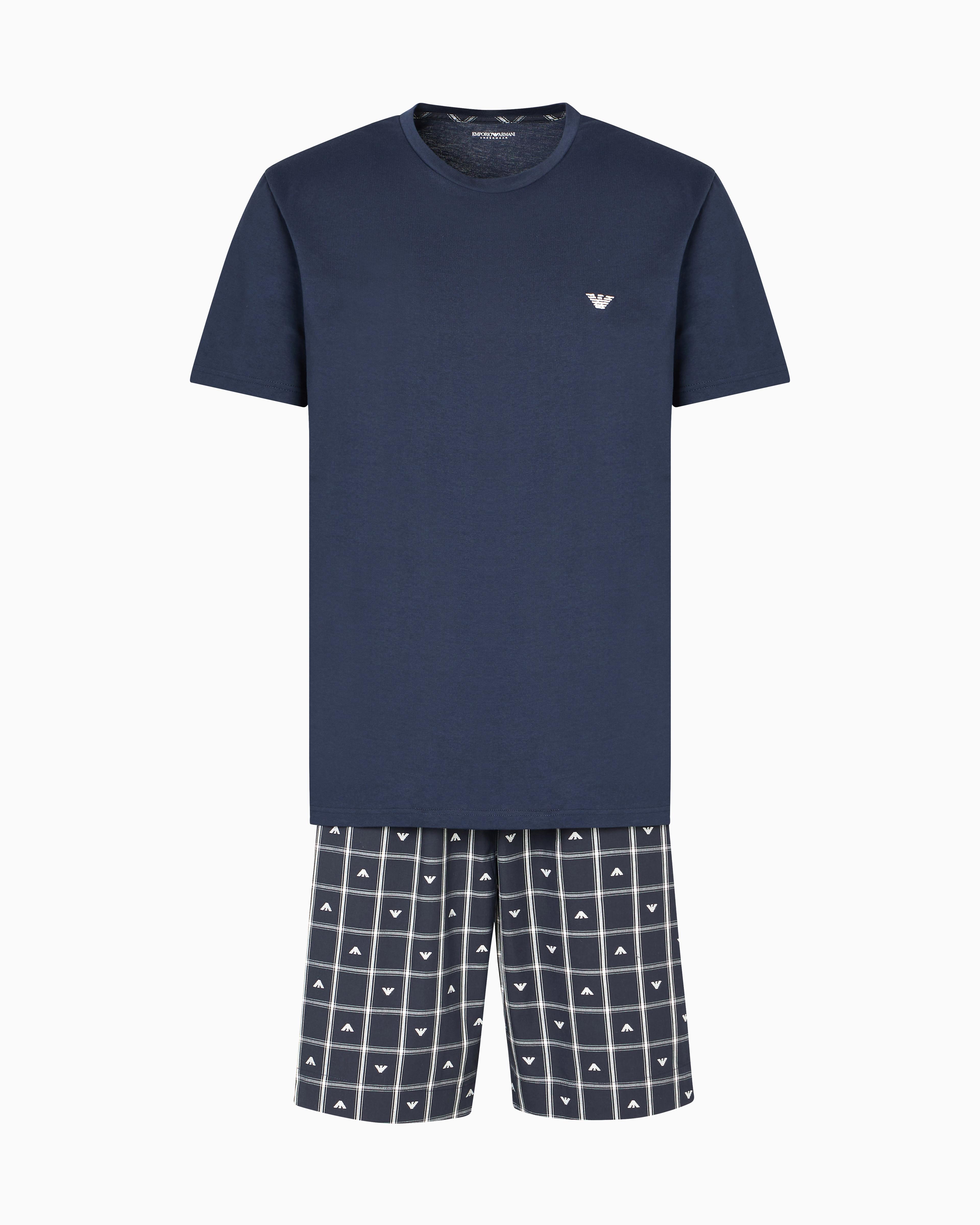 Tartan Armani Pj Set Emporio Armani Pyjamas With Bermuda Shorts In