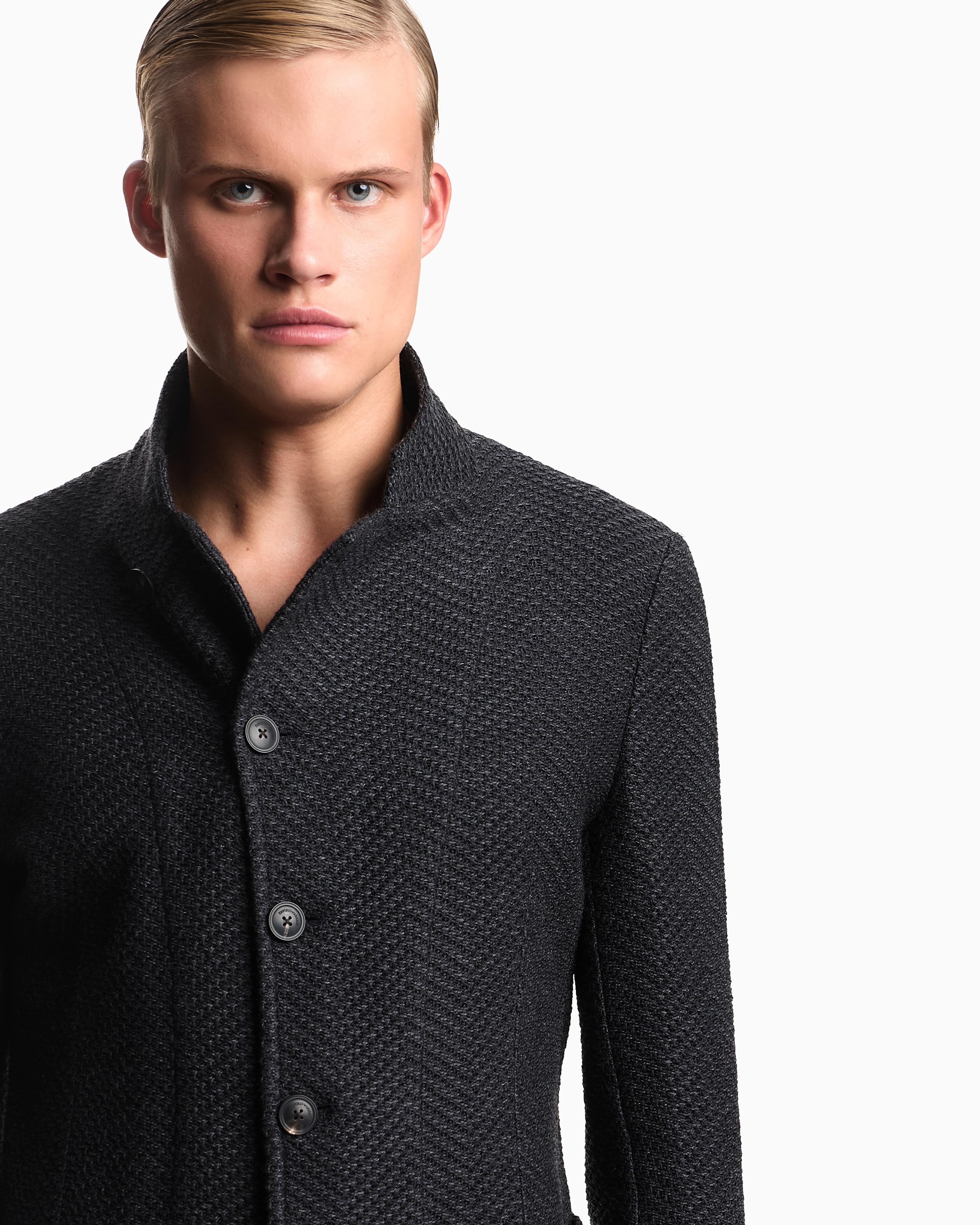 Emporio Armani Icon Guru-Collar Jacket With Off-Centre Fastening