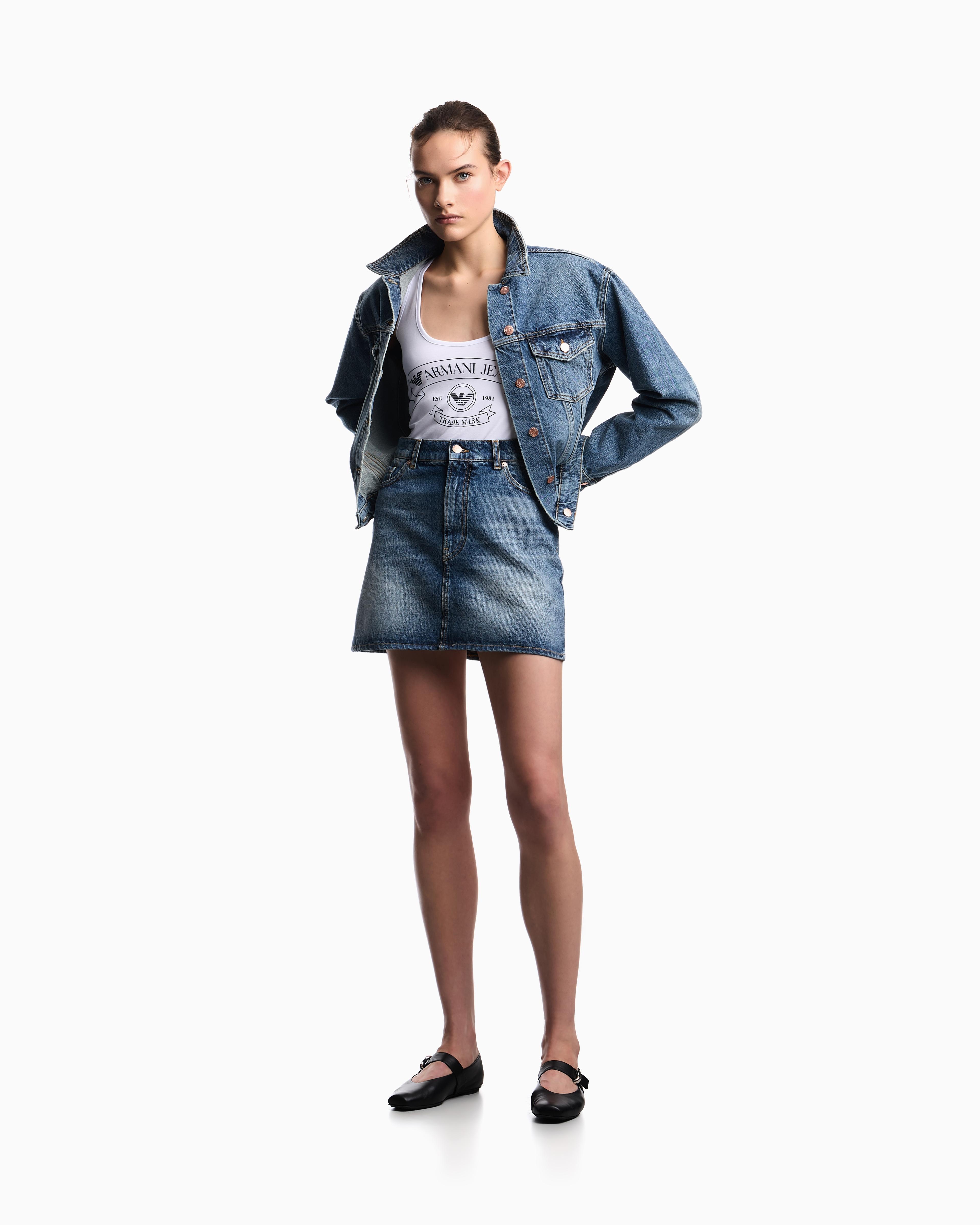 Emporio Armani Armani Jeans Printed Jersey Tank Top in White | Lyst