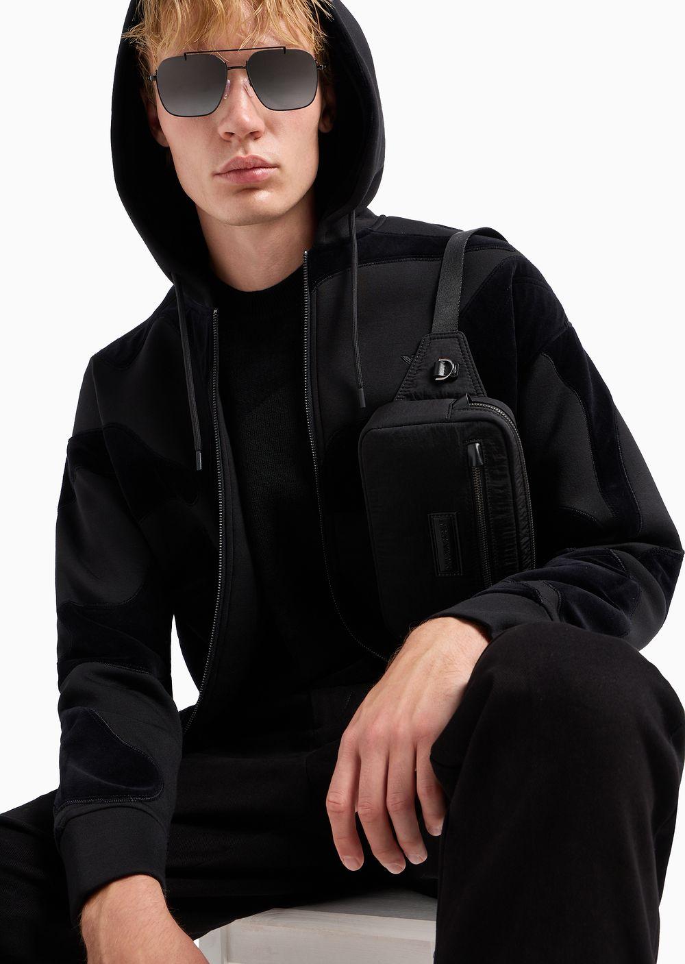 Emporio Armani Oversized Sweatshirt With Zip And Hood In Modal With Matching Chenille Camouflage in Black for Men Lyst UK