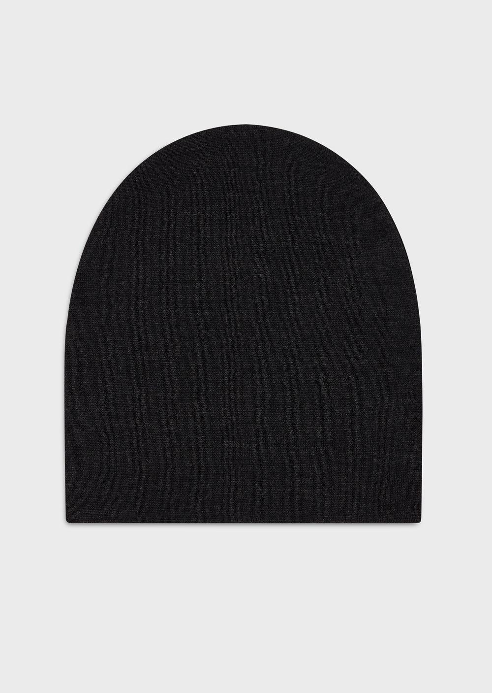 Emporio Armani Wool-blend Beanie With Jacquard Lettering in Black for Men |  Lyst