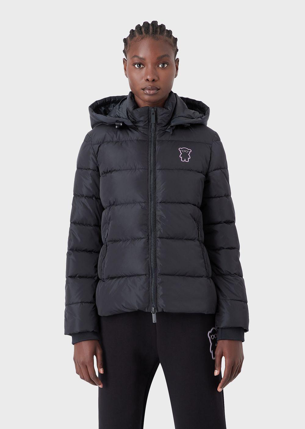 Emporio Armani Ga Bear Quilted Recycled-nylon Jacket in Blue | Lyst