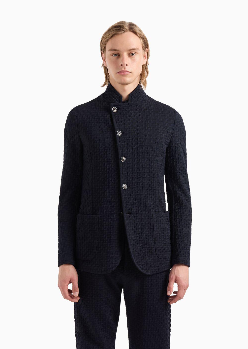 Emporio Armani Guru-collar Jacket With Off-center Fastening