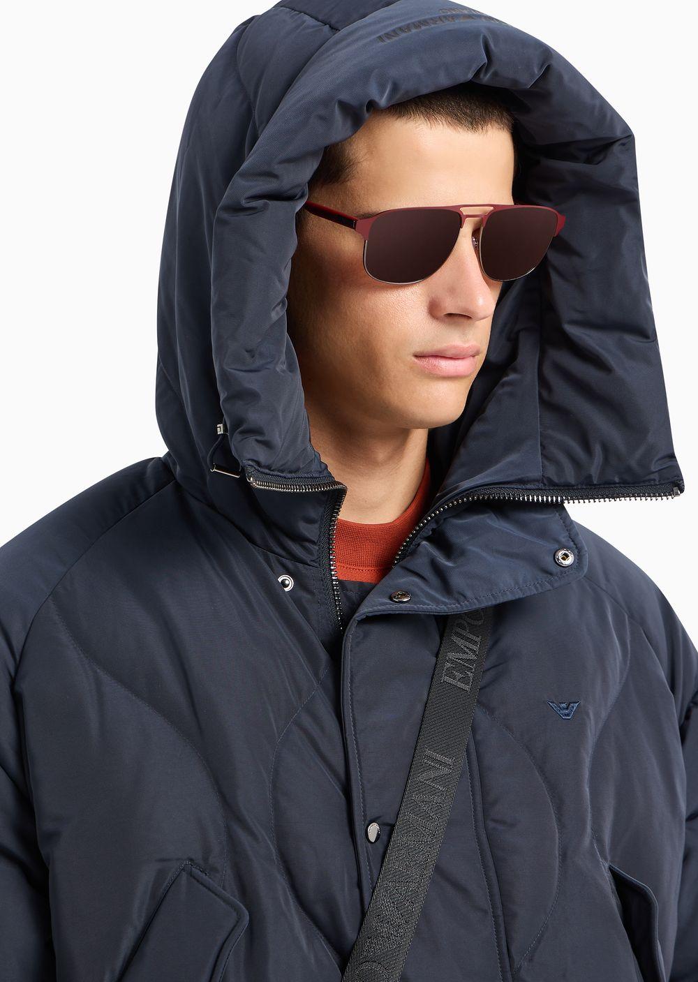 Shiny Armani Down Coat Emporio Armani Quilted Nylon Down