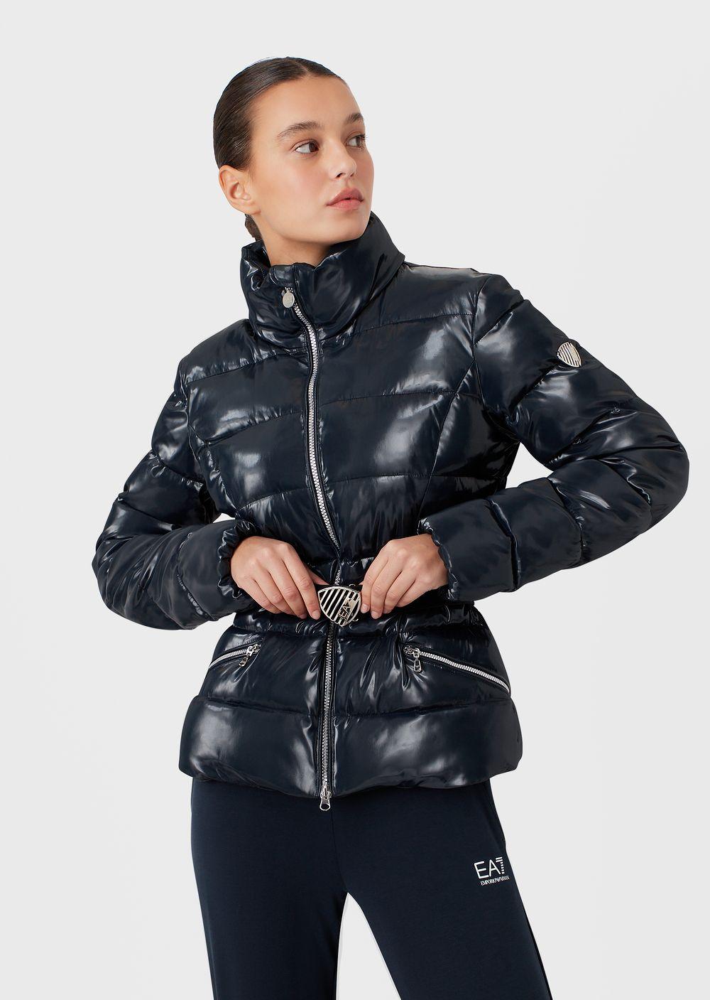 Emporio Armani Puffer Jacket With Belt And Calidum7 Padding in Blue | Lyst