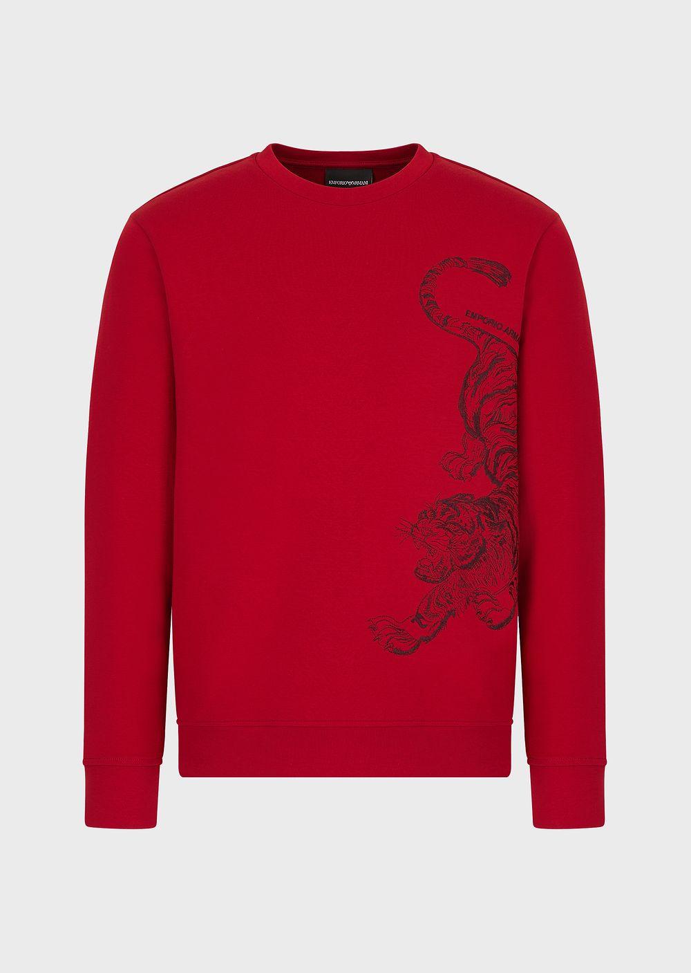 Emporio Armani Sweatshirt With Oversized Chinese New Year Tiger Embroidery  in Red for Men | Lyst
