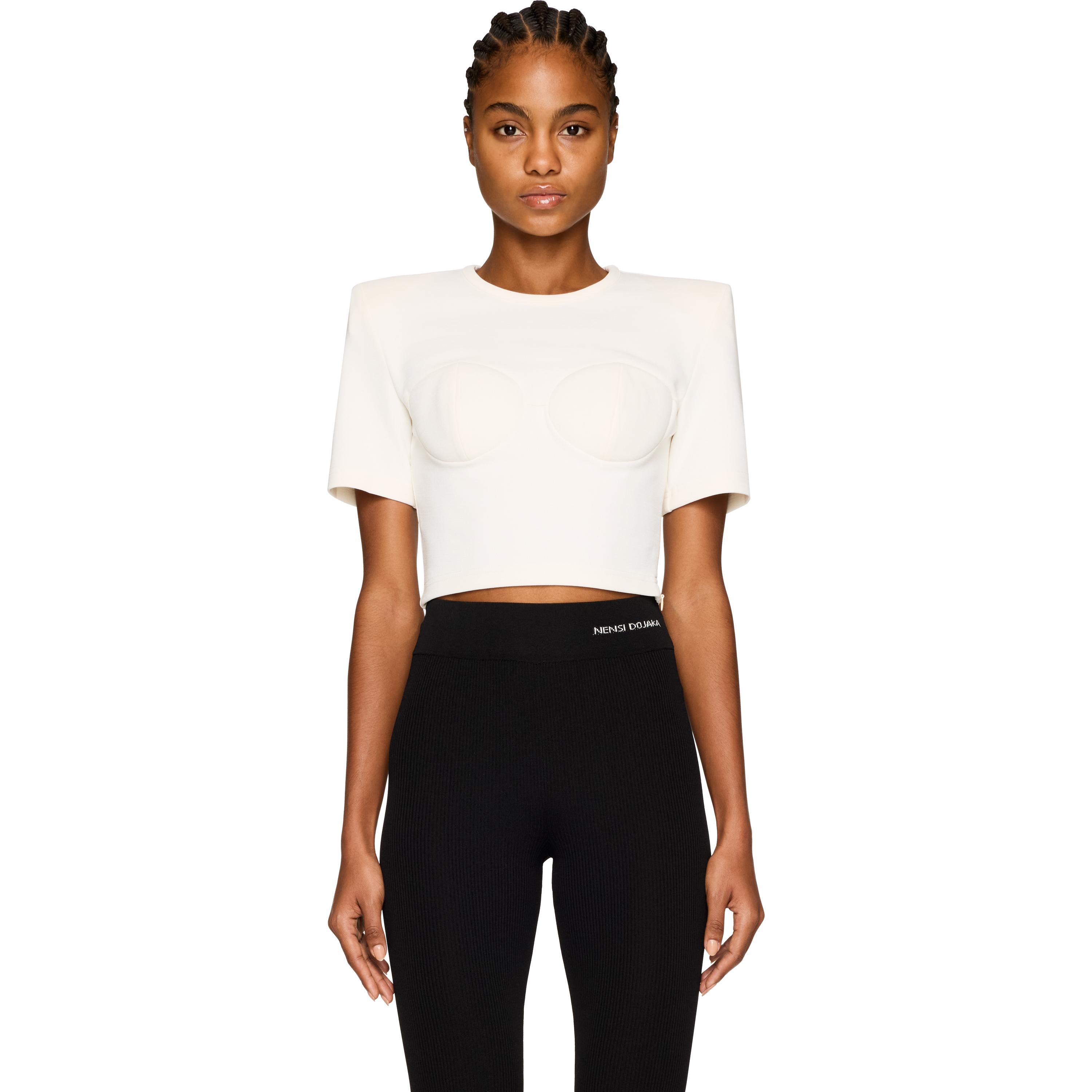 Tシャツ・カットソー NENSI DOJAKA Black Stretch Viscose Top Nensi Dojaka Black Stretch Viscose Top - Women - Pomelo Fashion