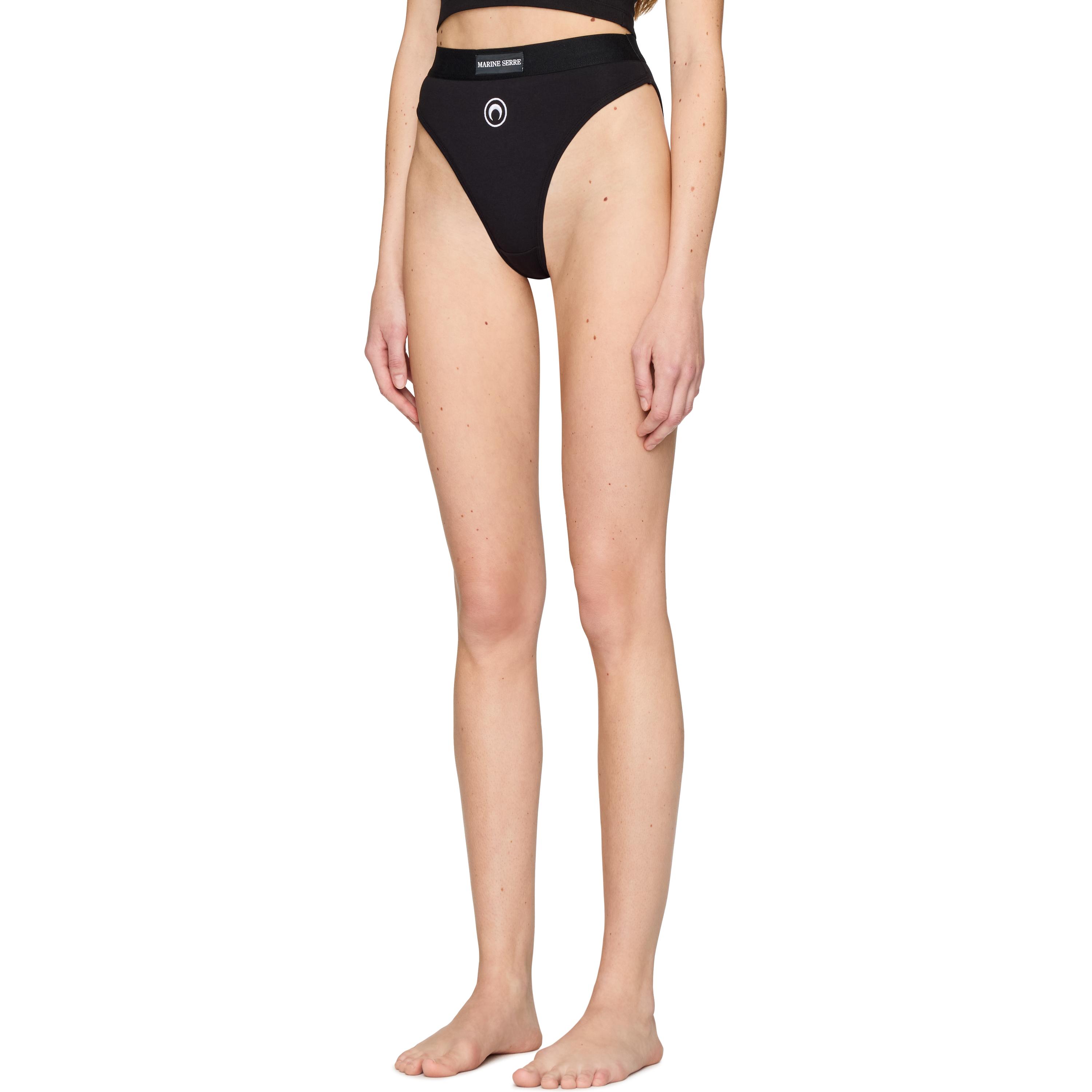ショーツ MARINE SERRE Women Underwear WUW054CJER0036 BK99 BLACK Swimwear Jersey Brief • Marine Serre