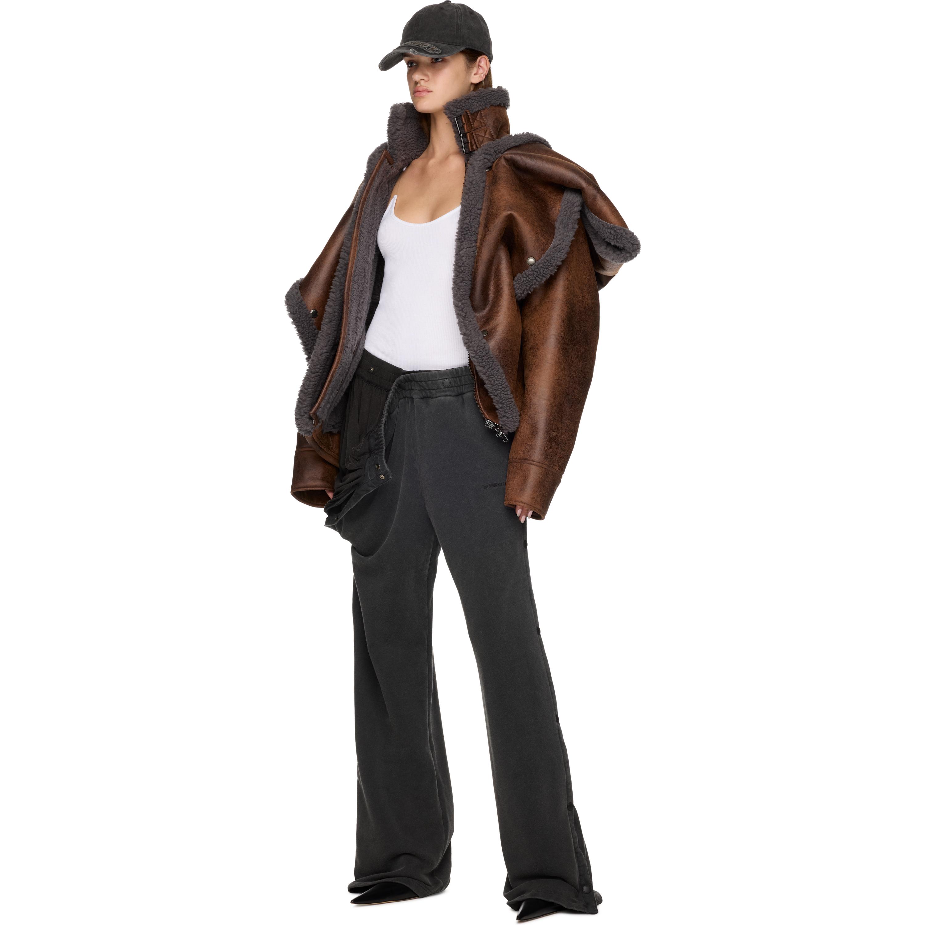 Y. Project Snap Off Panel Hood Aviator Jacket in Brown | Lyst