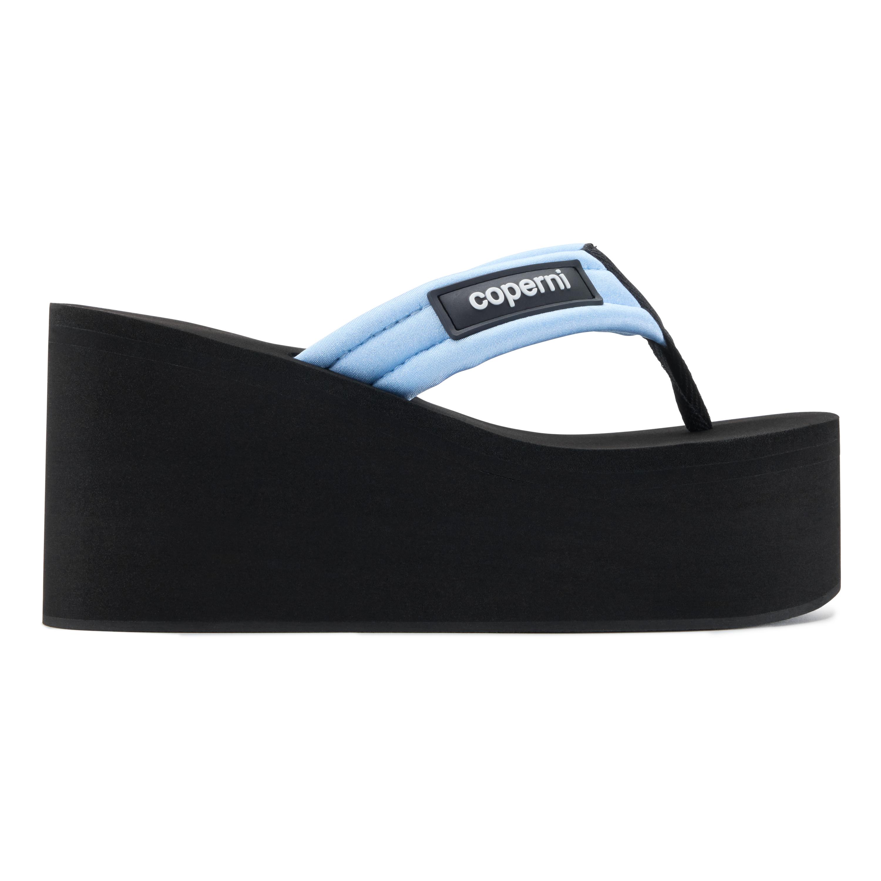 シューズ・サンダルその他 Coperni Black/light blue wedge sandal with logo Coperni Black/light blue wedge sandal with logo | TheDoubleF
