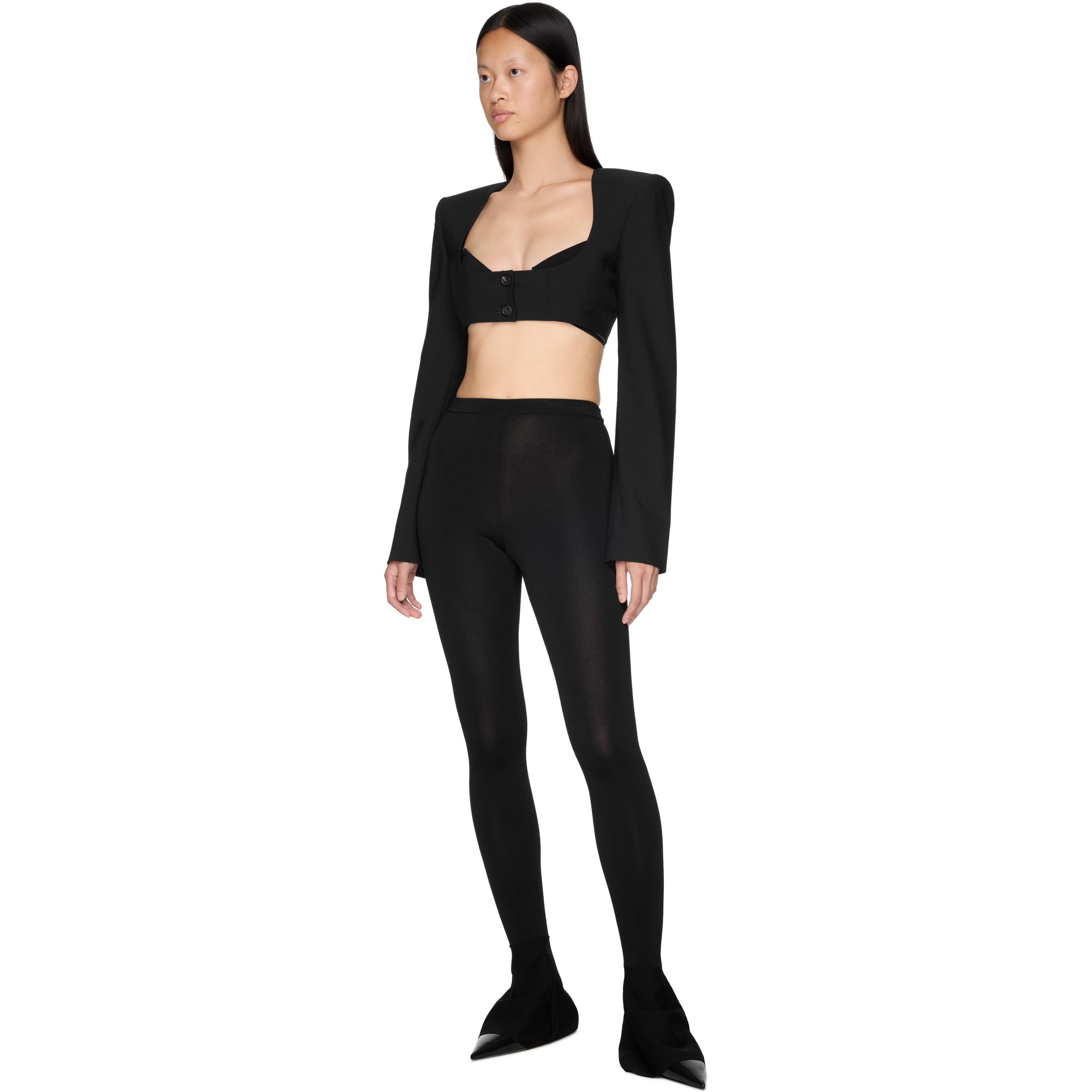 パンツ Nensi Dojaka Flared laced leggings Black Nensi Dojaka Ribbed Flared Fit Leggings with Lace-up Detail