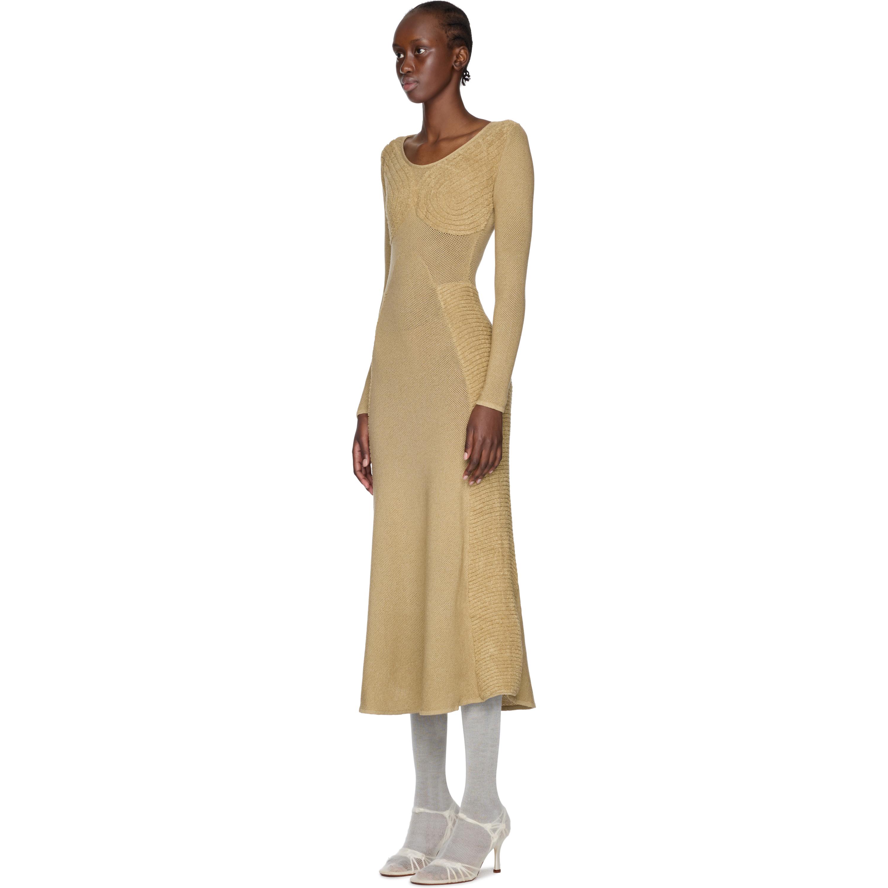 【関税込み】Isa Boulder ミディアムドレス Isa Boulder braided-panel Midi Dress | Green | FARFETCH JO