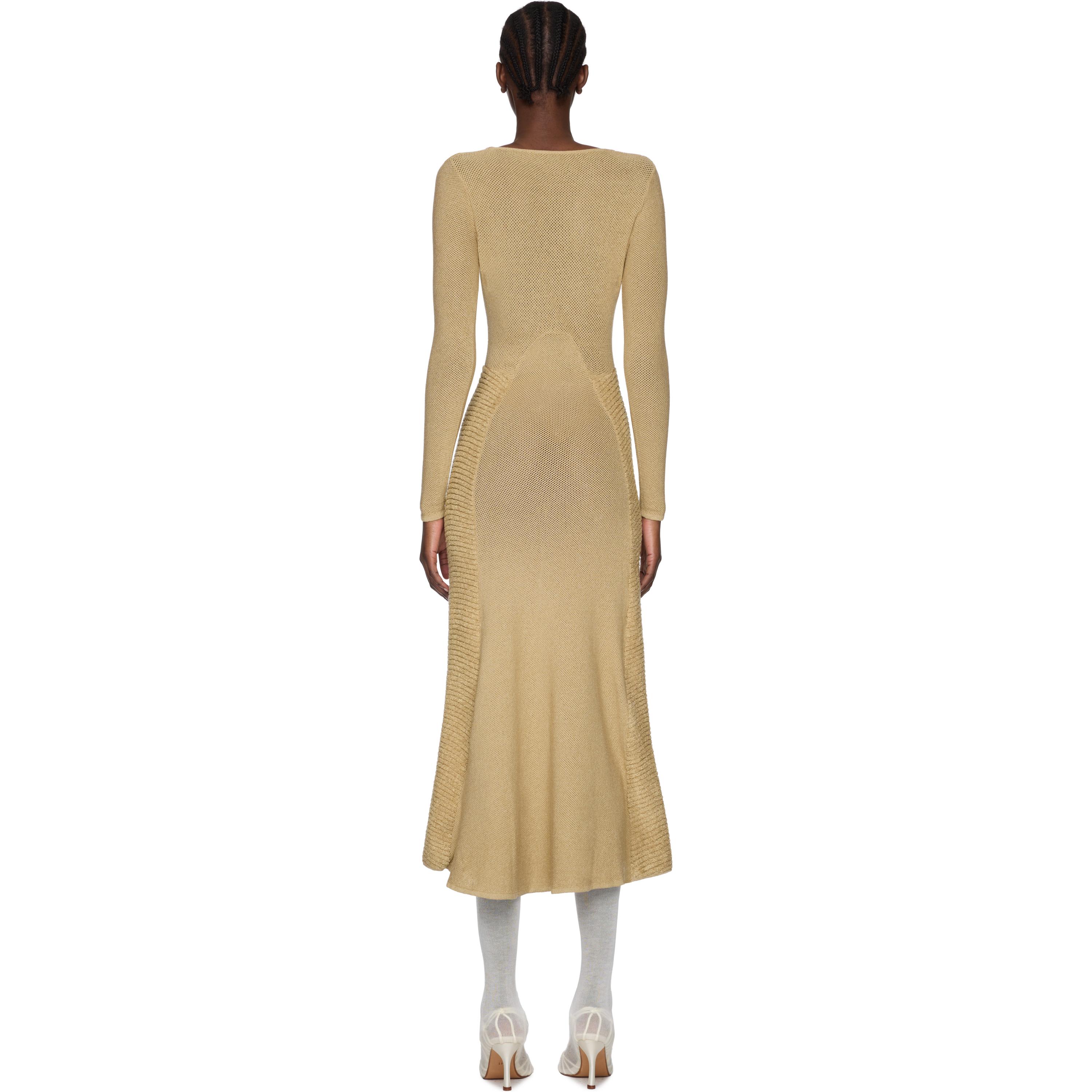 【関税込み】Isa Boulder ミディアムドレス Isa Boulder braided-panel Midi Dress | Green | FARFETCH JO