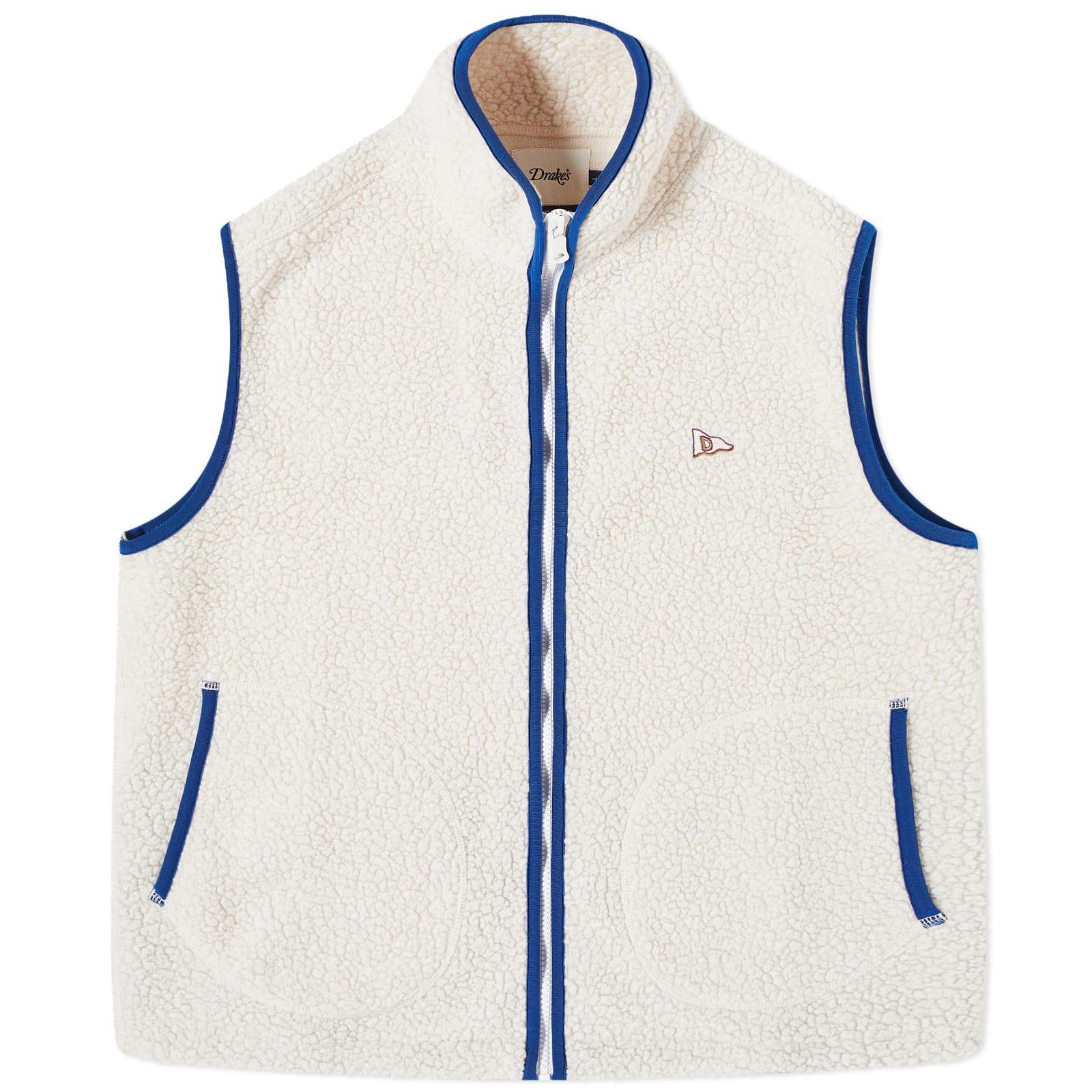Drake's Boucle Wool Fleece Vest in Blue for Men | Lyst UK