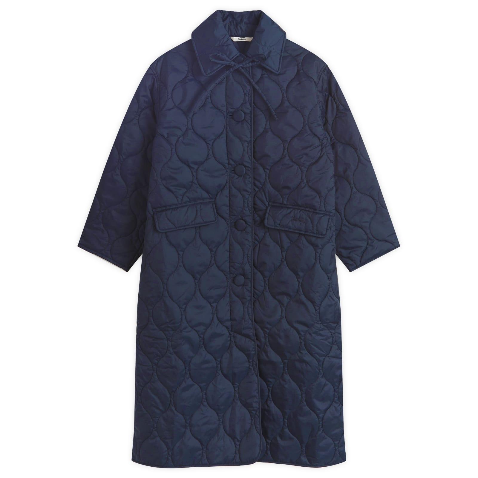Barbour Alexa Chung Blue Barbour X Alexa Chung Long Quilted Jacket