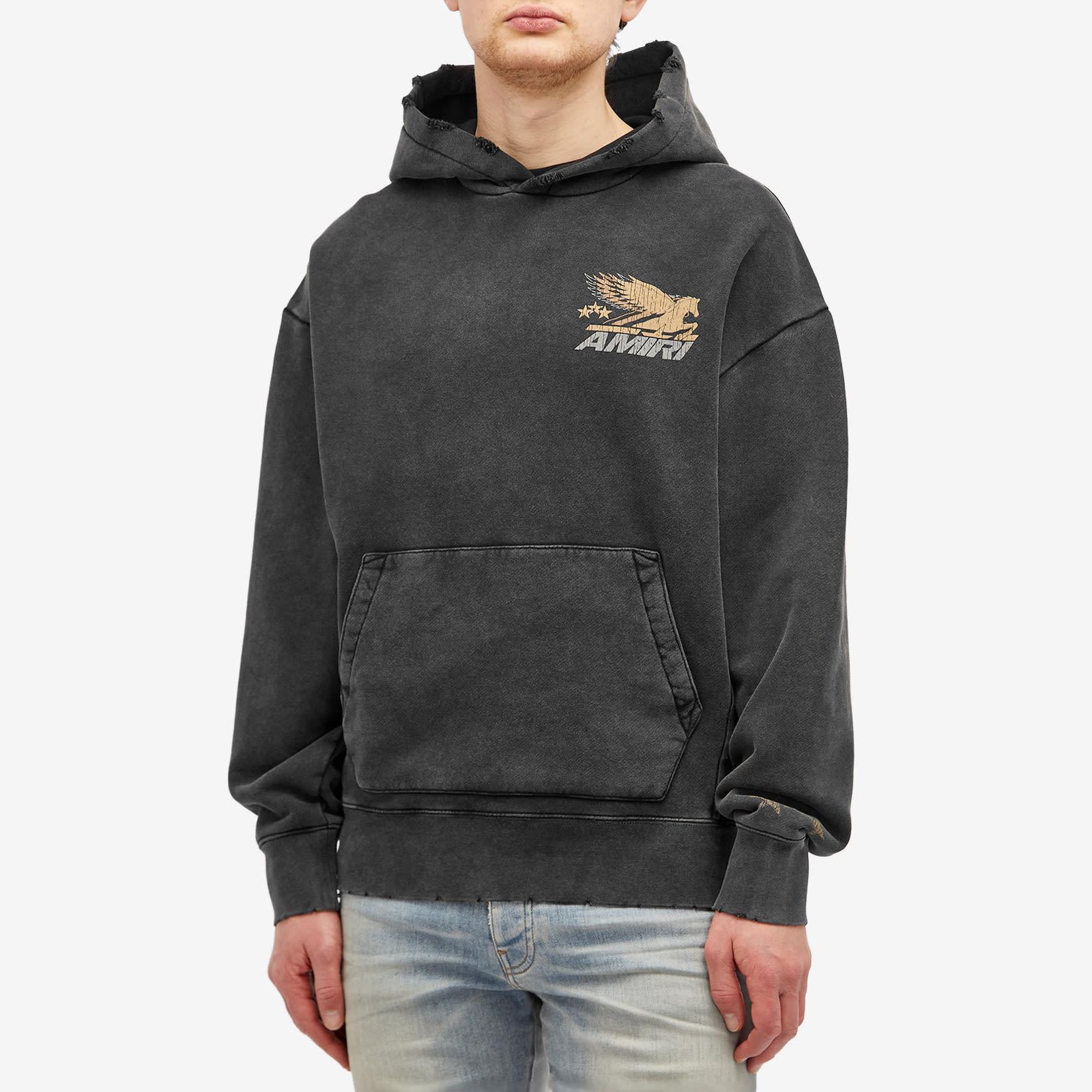 【送料&関税込】AMIRI pegasus Hoodie AMIRI Vintage Pegasus Distressed Logo-Print Cotton-Jersey
