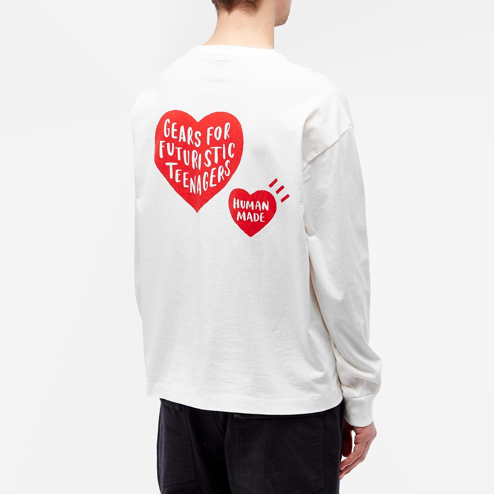 Human Made Long Sleeve Double Heart T-shirt in White for Men