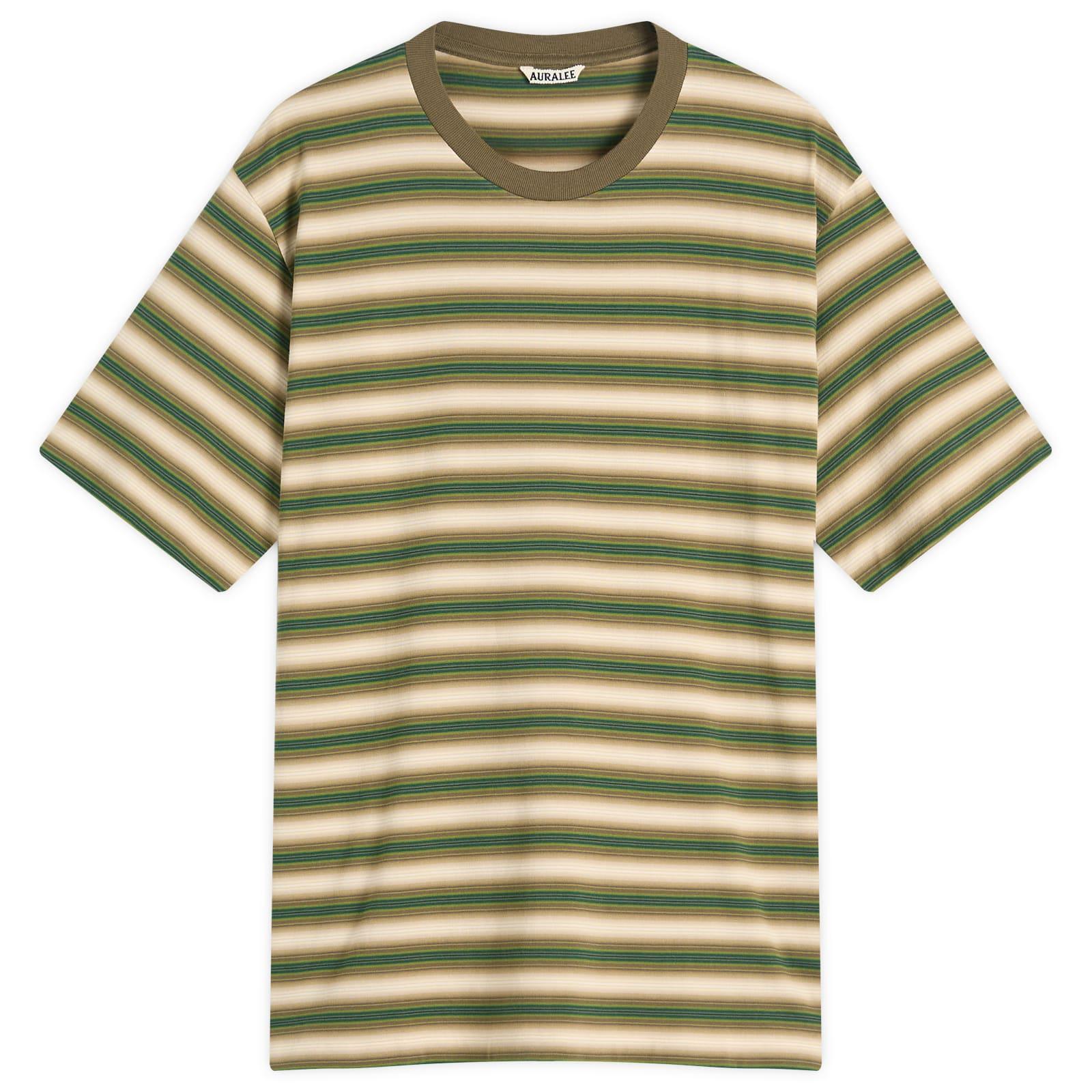 AURALEE GRADIENT STRIPE JERSEY TEE 4