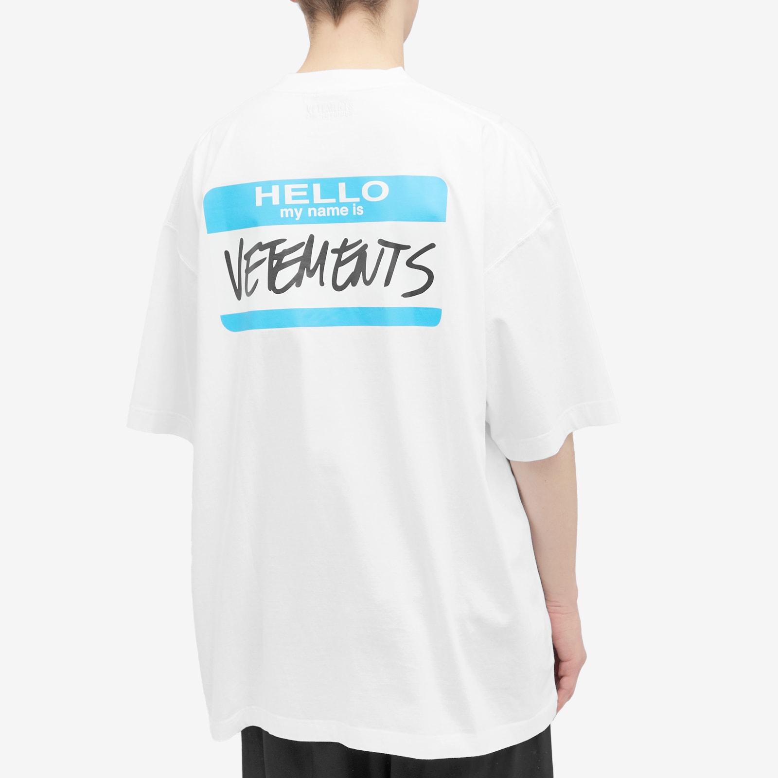 Vetements My Name Is T-Shirt in White for Men | Lyst
