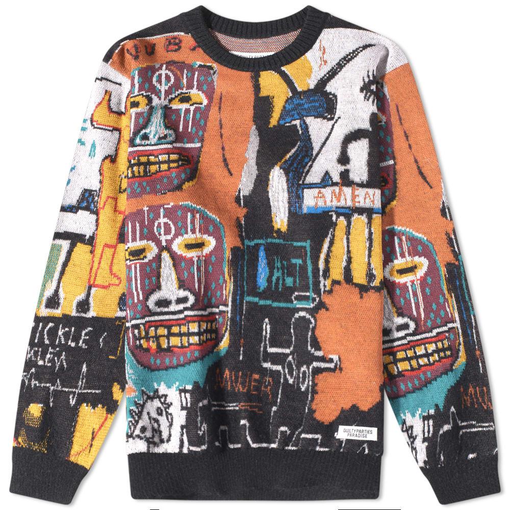 Wacko Maria Jean-michel Basquiat Crew Knit in Blue for Men | Lyst