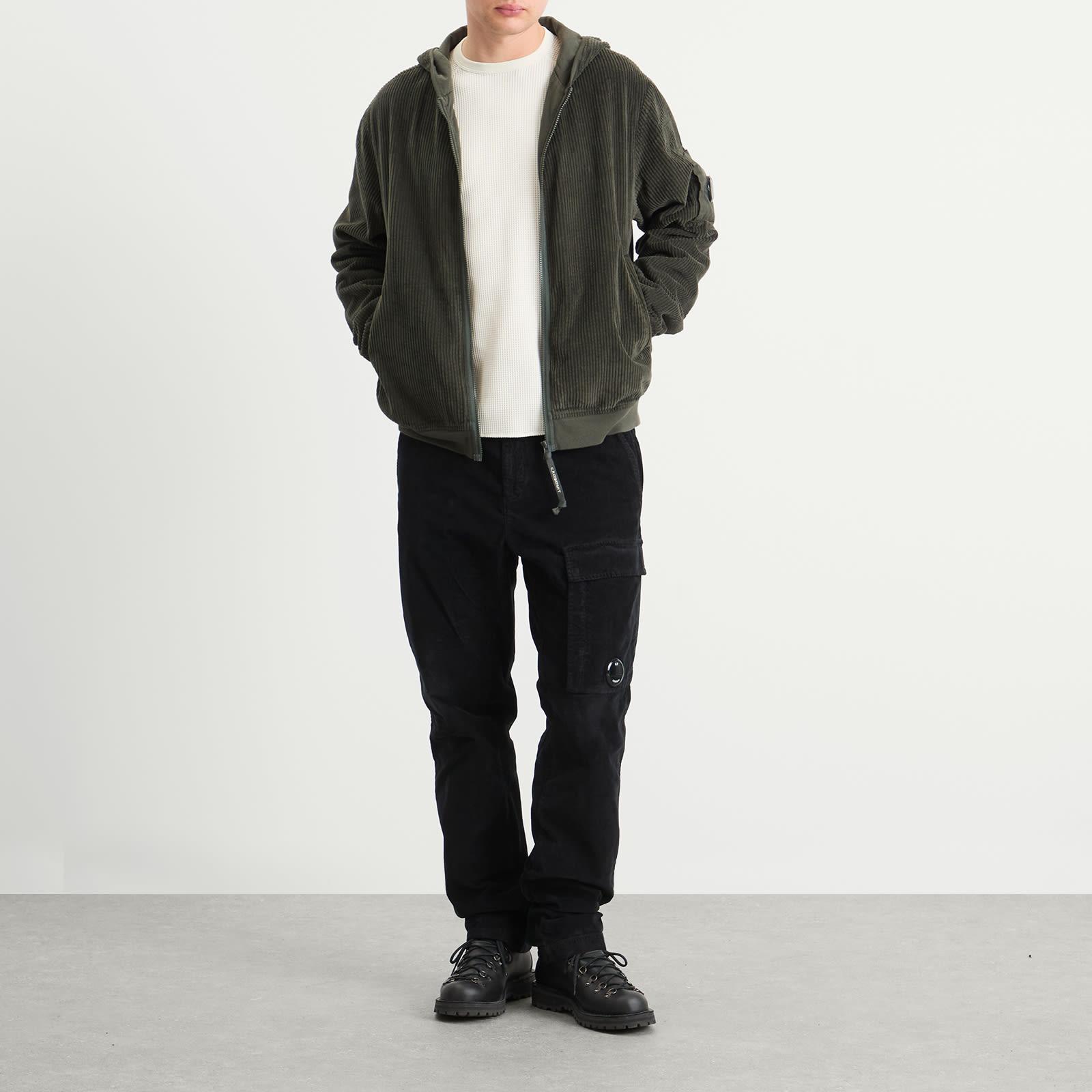 C.P. Company Corduroy Lens Zip Hoodie in Black for Men | Lyst UK