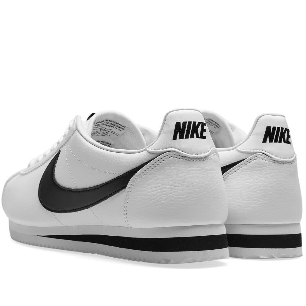 Nike Cortez Basic Leather Og Shoe in White/Black (White) - Save 58% | Lyst