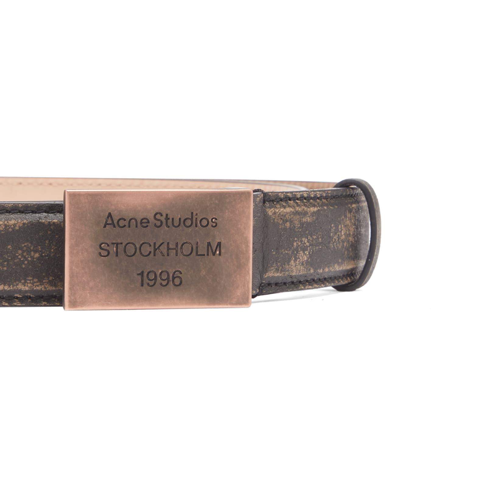 【Acne Studios】1996 Logo Plaque Belt（送料込み） Acne Studios logo-plaque Leather Belt | Black | FARFETCH CA