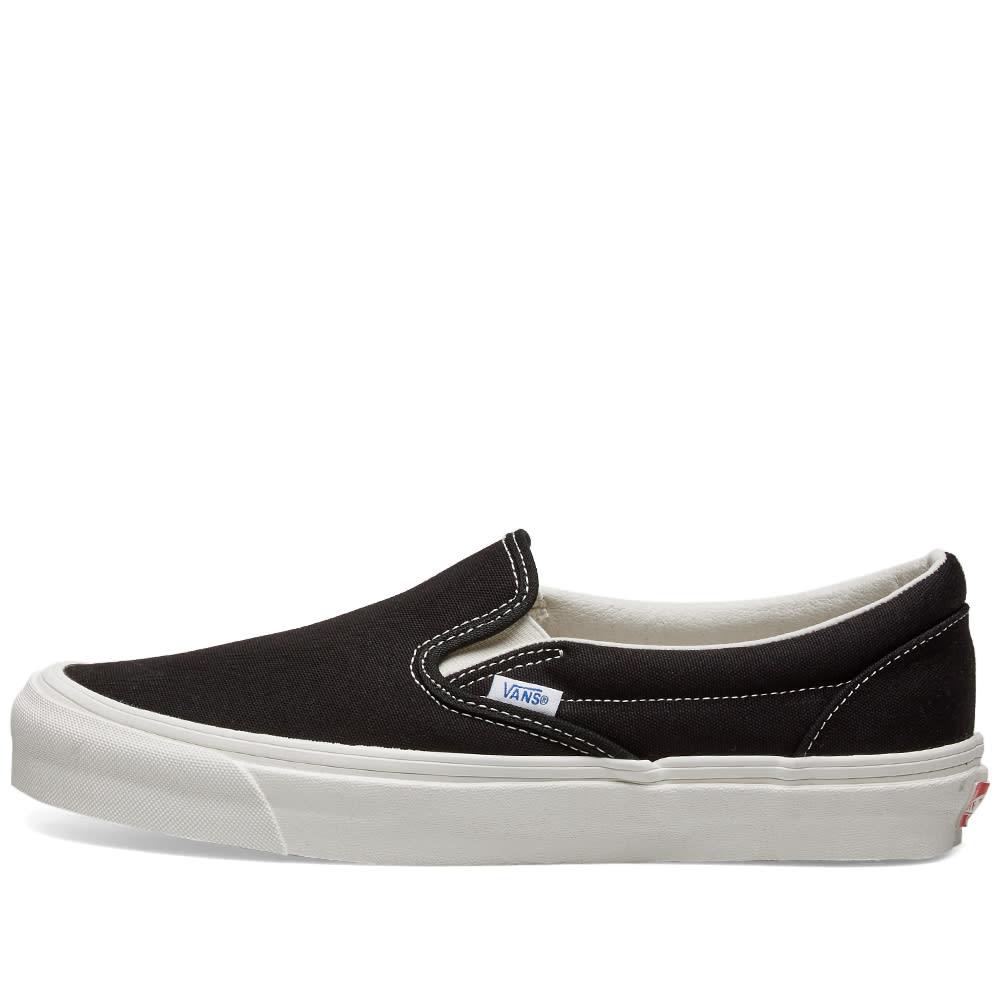 plain black slip on vans