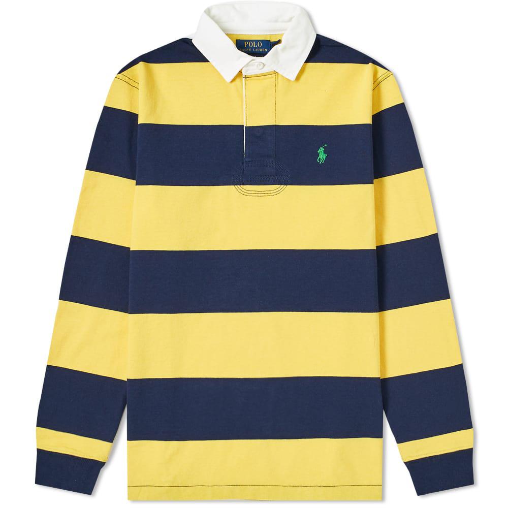 Polo Ralph Lauren Cotton Long Sleeve Striped Rugby Shirt in Yellow for ...