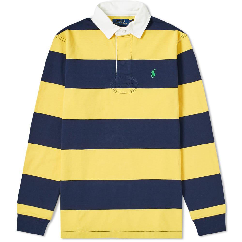 mens yellow long sleeve polo shirt