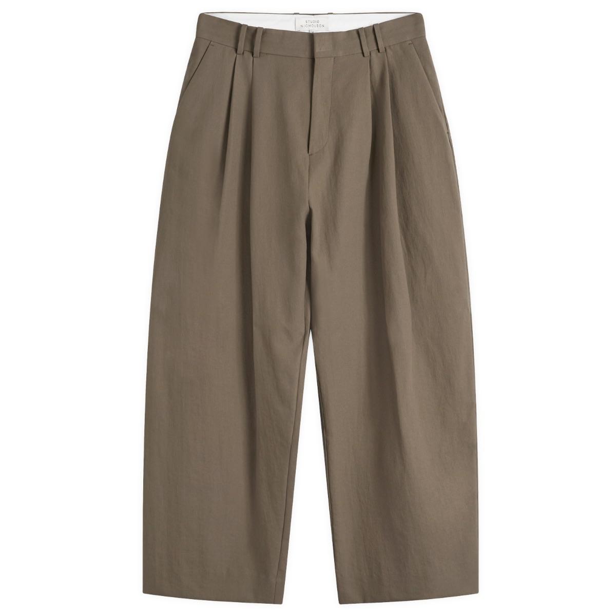 Studio Nicholson Line Double Pleat Volume Pants in Gray for