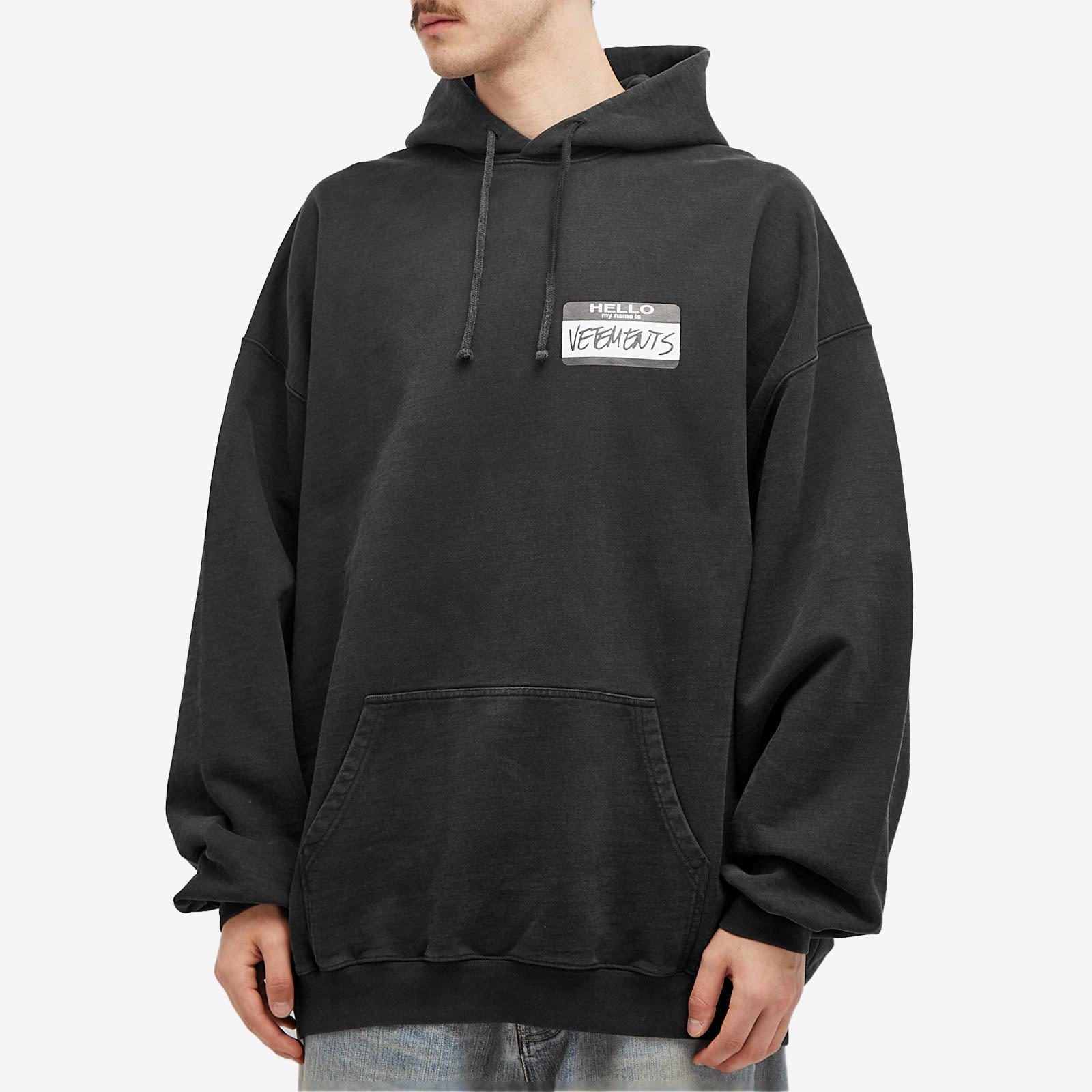Vetements Hello My Name Is Hoodie in Black for Men | Lyst UK