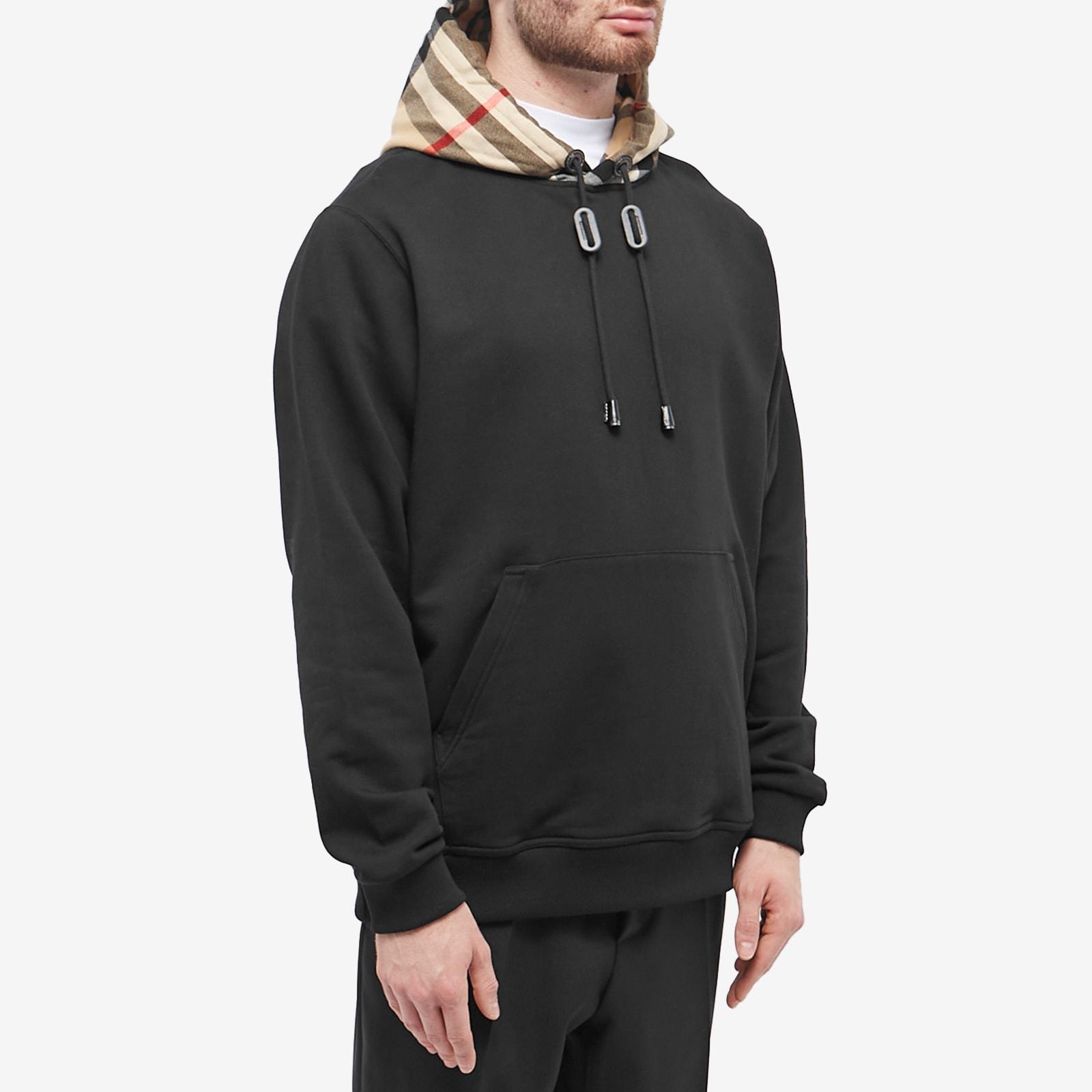 Burberry Samuel Check Hood Hoody in Black for Men Lyst